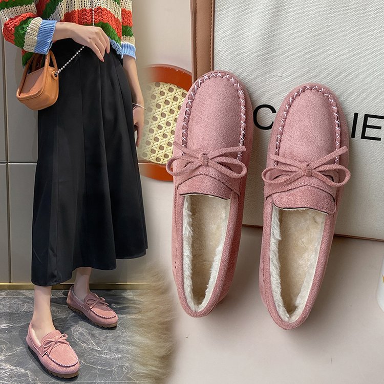 Plus-size Square-toe Chunky-soled Fleece-lined Stitched Shoes Snow Boots foto 3