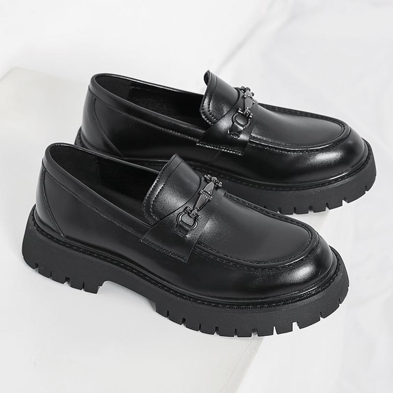 Chunky-soled Height-increasing British-style Business Loafers With A Wide Toe foto 5