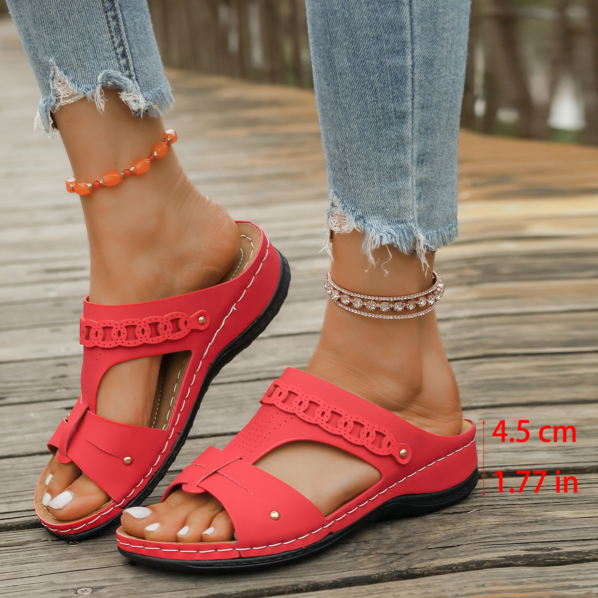 Slope Heel Plus Personalized Roman Style Slippers foto 3