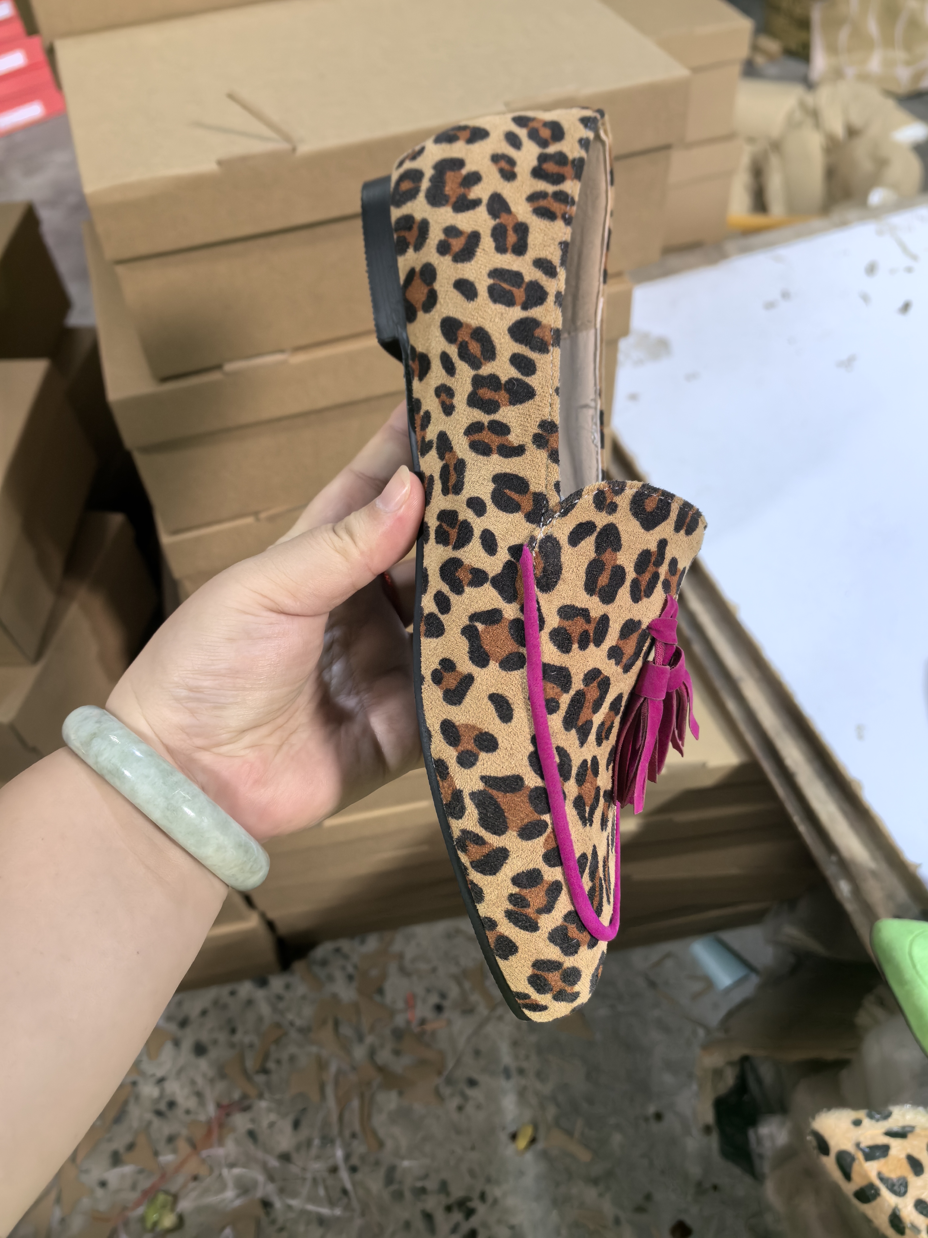 Comfortable Flat Tassel Leopard Print Round Toe Loafers foto 4