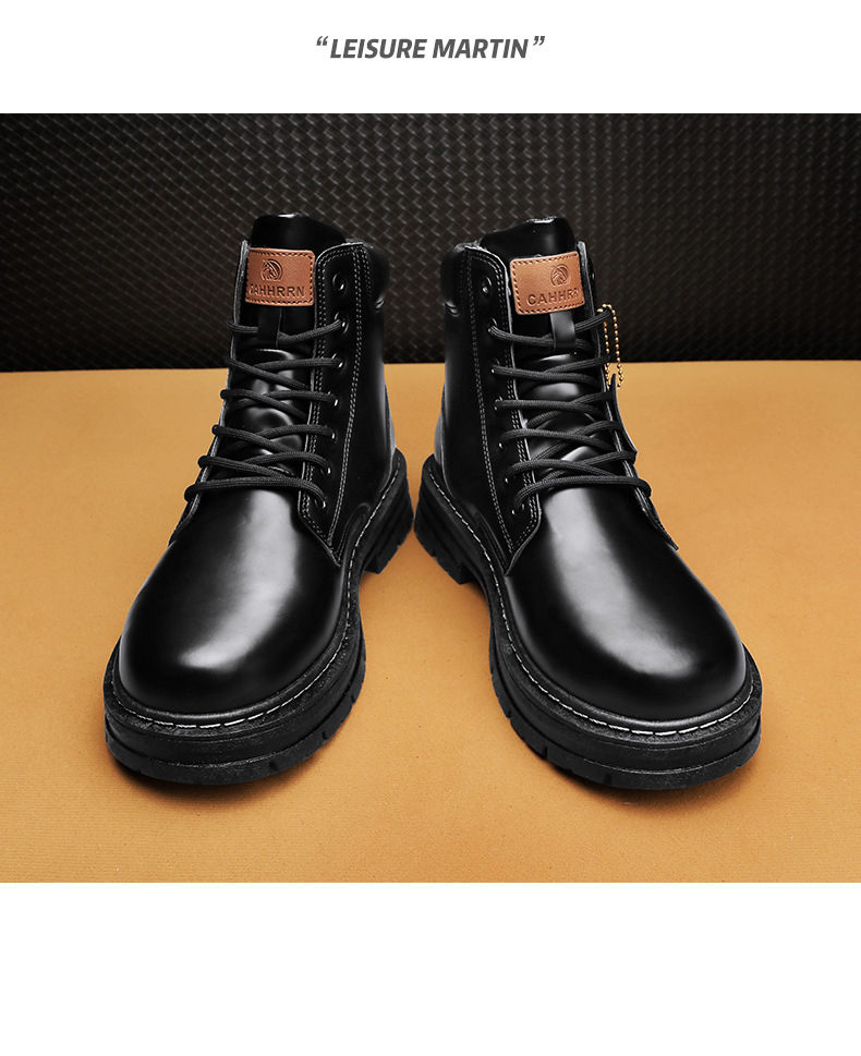Men's Boots Plus Size Vintage Leather Worker Boot foto 5
