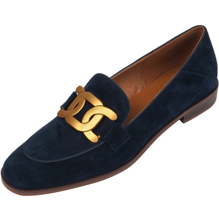 Flat Bottom Metal Fastener Shallow Mouth Pumps Women foto 5