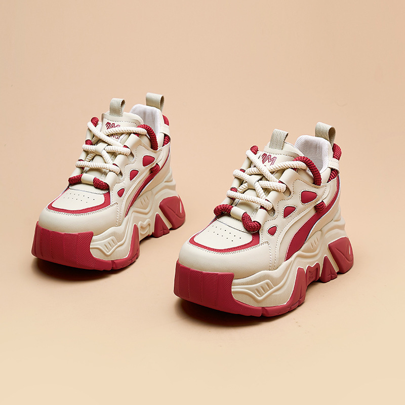 Thick Bottom Heightened Daddy Shoes Women Autumn And Winter New Color Matching Casual Sports foto 5