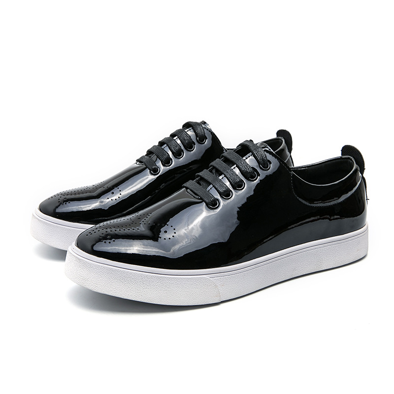 Patent Leather White Men's Green Leather Shoes foto 3