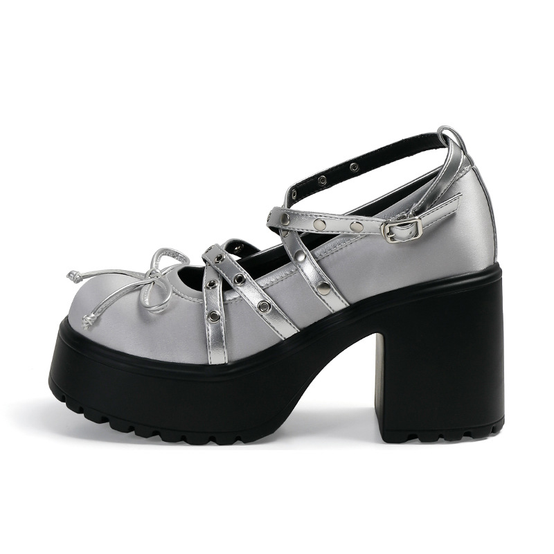 Womens Chunky-sole Mary Jane Shoes foto 4