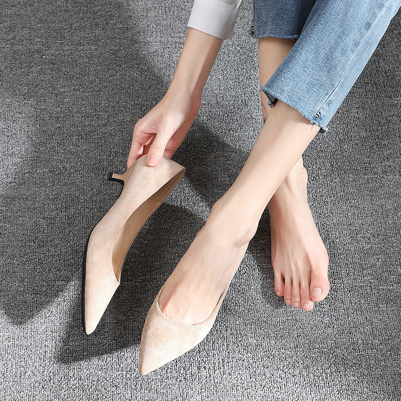 Black High Heels Women's Stiletto Work Shoes foto 3