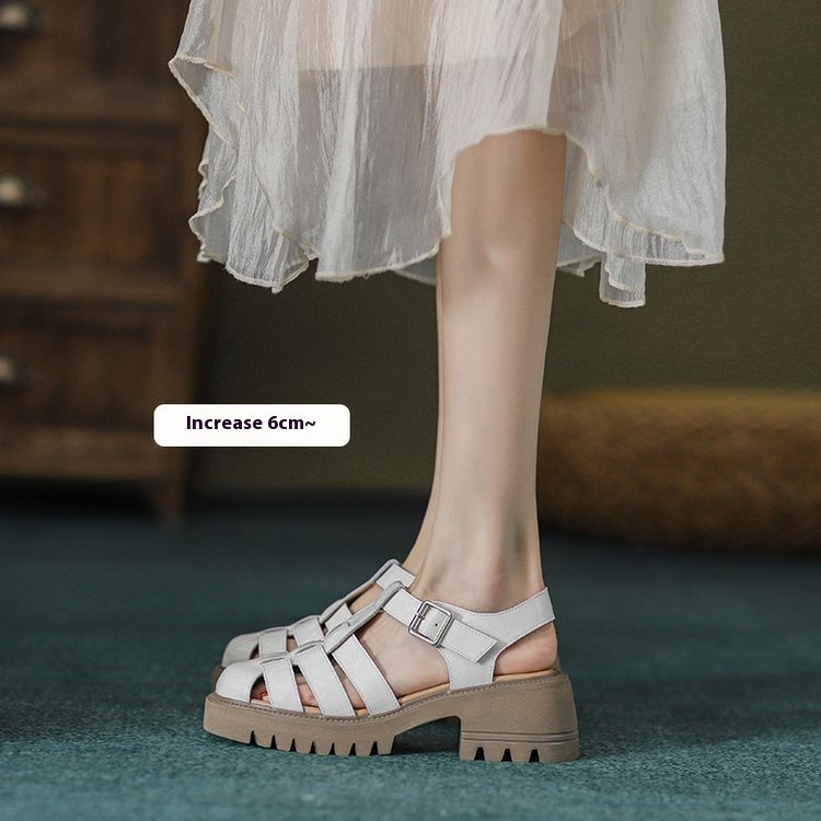 Retro Closed Toe Platform Hollow Sandals Women's Hole Shoes Women foto 2