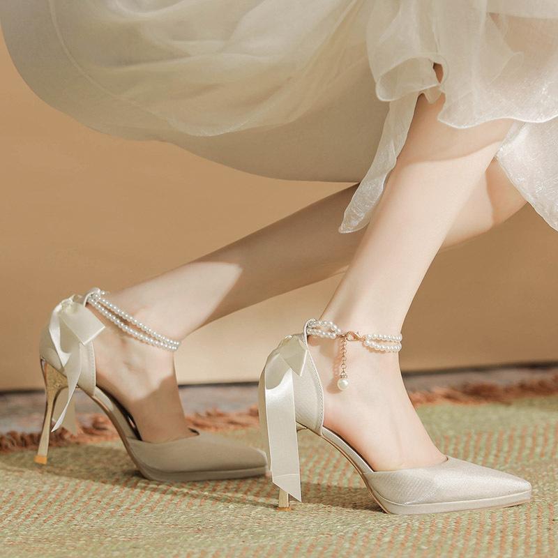 High Heel Pumps Pointed Toe Stiletto Waterproof Platform Women's Shoes foto 5