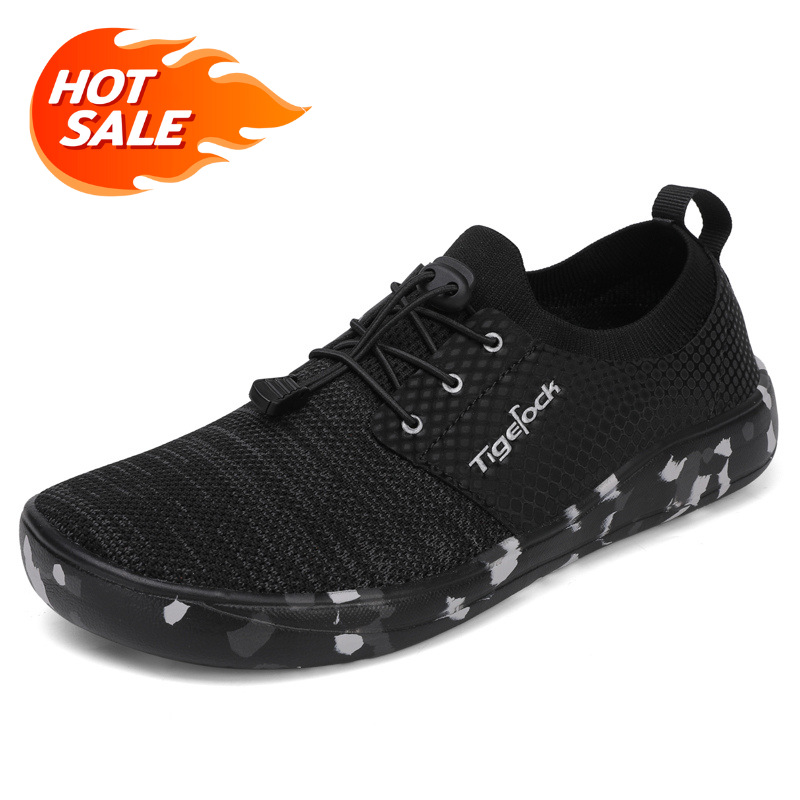 Outdoor Wide Toe Fly-knit Mesh Unisex Sports Shoes Slip-on Comfortable Casual Shoes foto 5