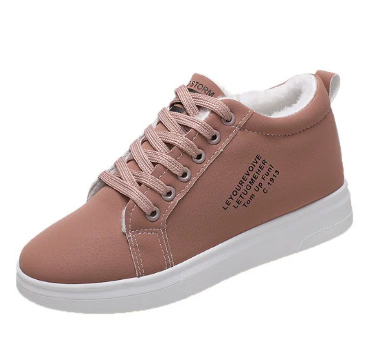 Women's Cotton Shoes With Fleece Sports Flat Sneakers foto 5
