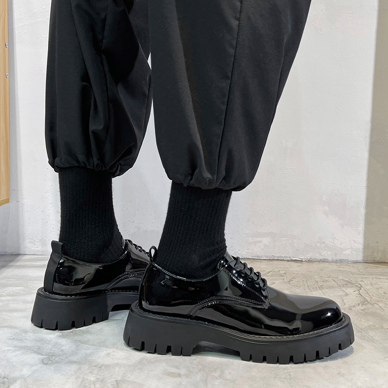 Youth Round Head British Style Flat Heel Fashion Casual Daily Leather Shoes