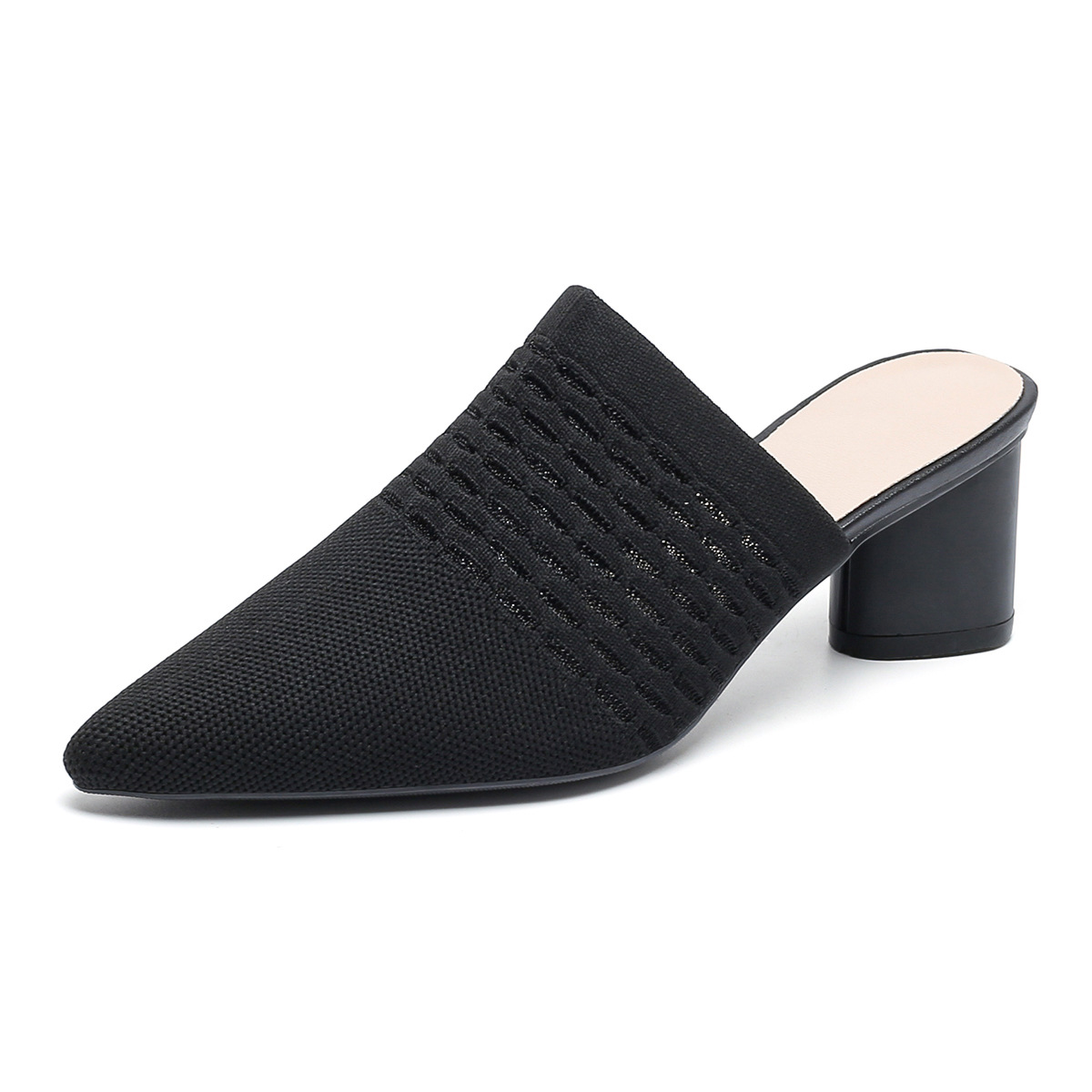 Pointed Toe Toe Cap Sandals Chunky Heel High Heels foto 4