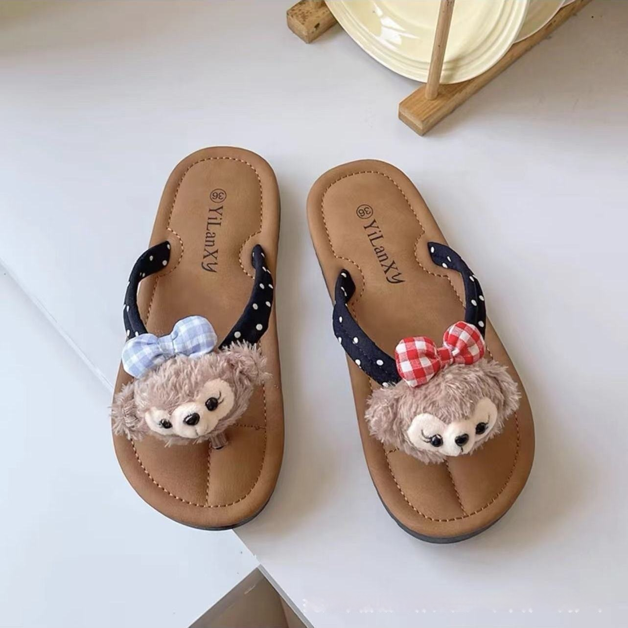 Cute Herringbone Non-slip Summer Outdoor Instagram-style Flip-flops Fashionable Soft-soled Beach Slippers foto 3