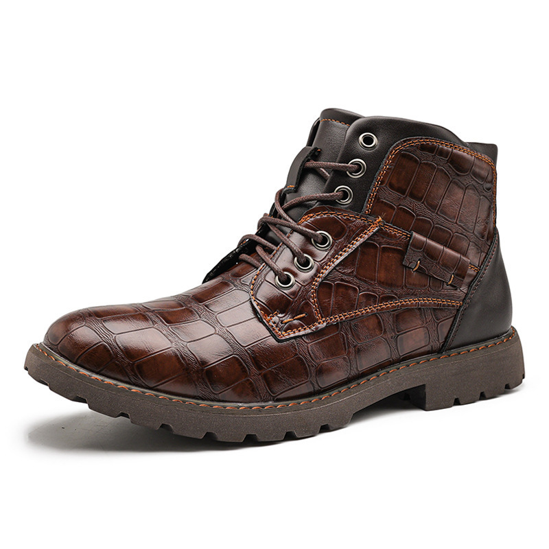 Retro Casual Outdoor Side Zipper Leather Boots foto 5