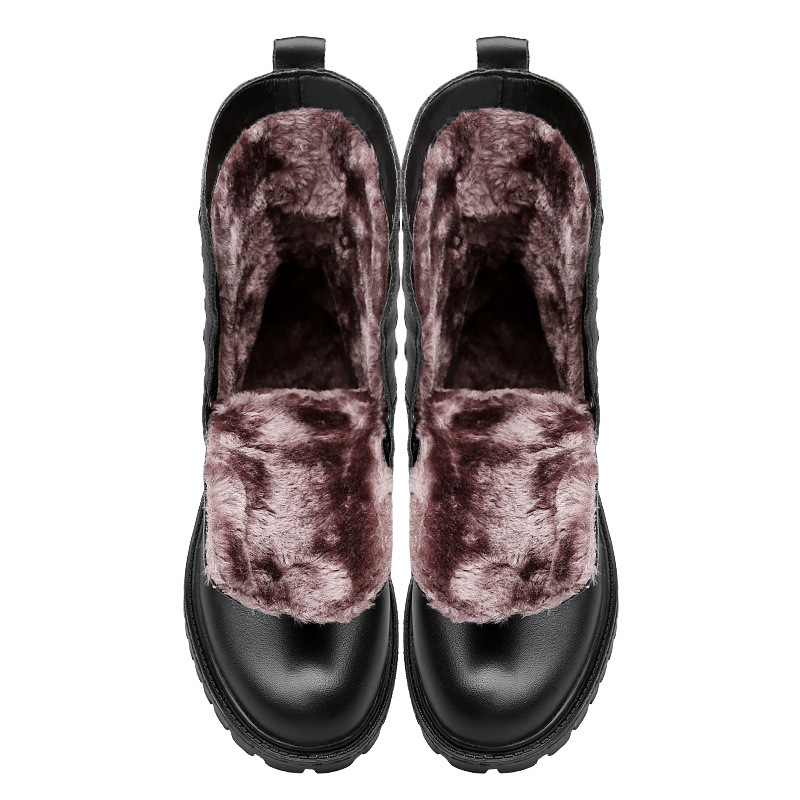 Men's Leather Winter Fleece-Lined British-Style Boots foto 5