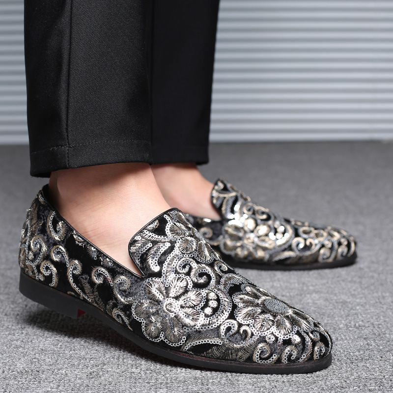 Plus-size Men's Casual Fashion Sequin Dress Shoes foto 4
