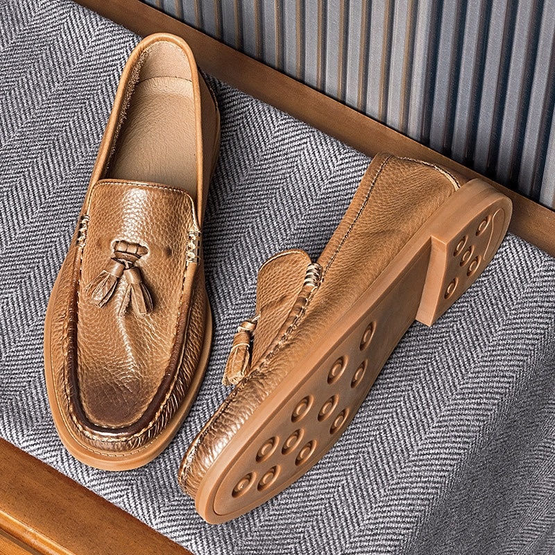 Breathable Men's Genuine Leather England Style foto 2
