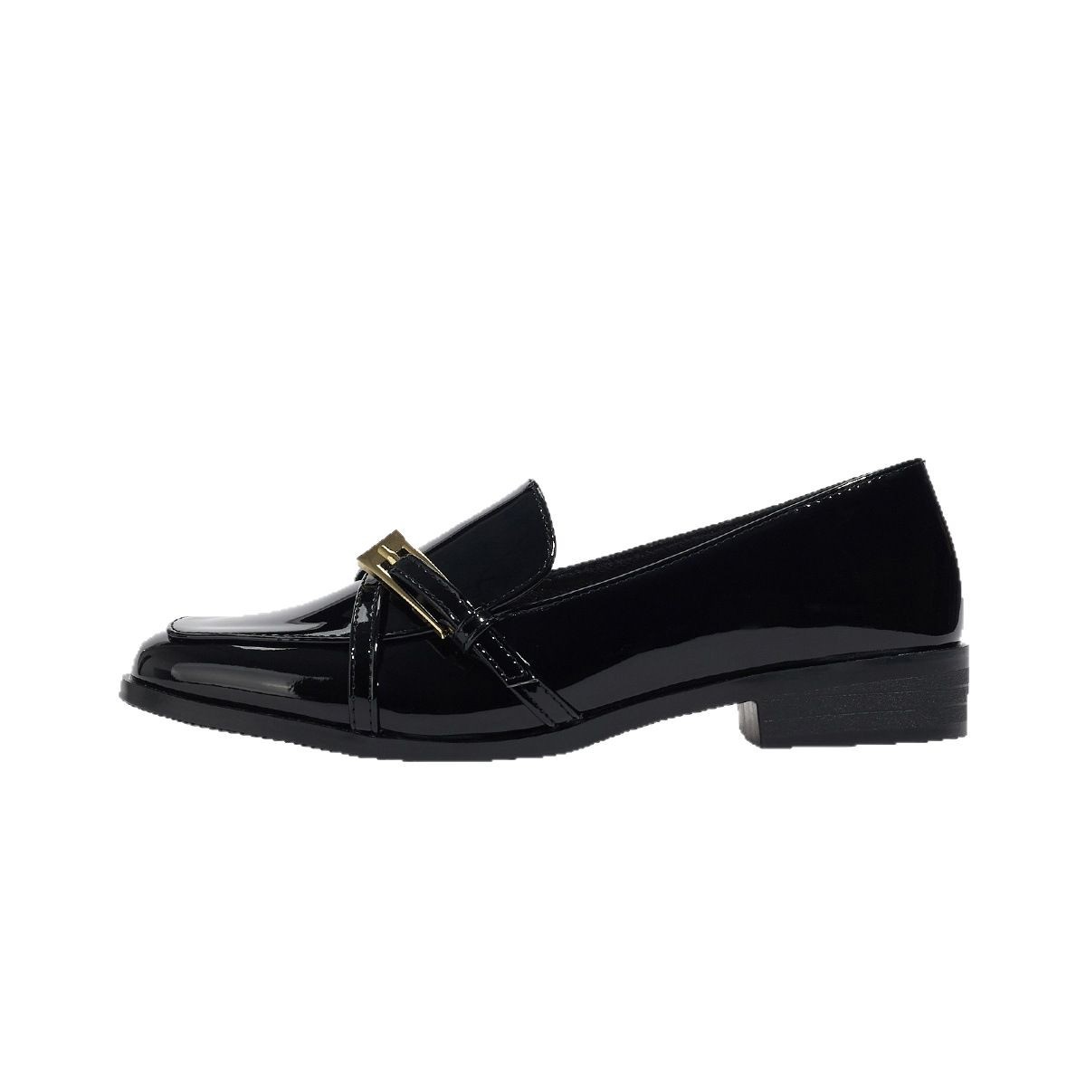 Casual All-Match Patent Leather Square Toe Leather Shoes