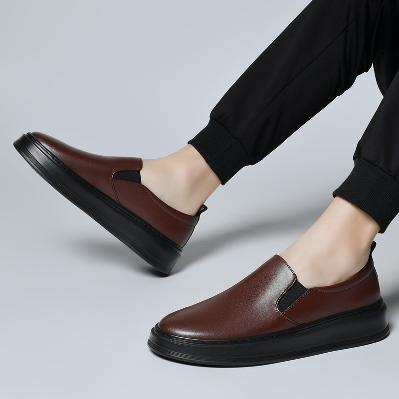 Fashion Men's Cowhide Noodle Casual Shoes foto 5