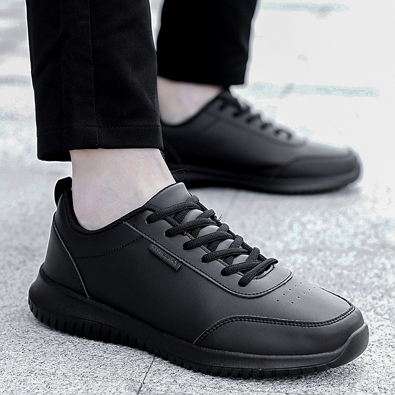 Plus Size Chef Shoes Men's Waterproof Kitchen Shoes Men's Leather Surface Sports Casual Shoes foto 2