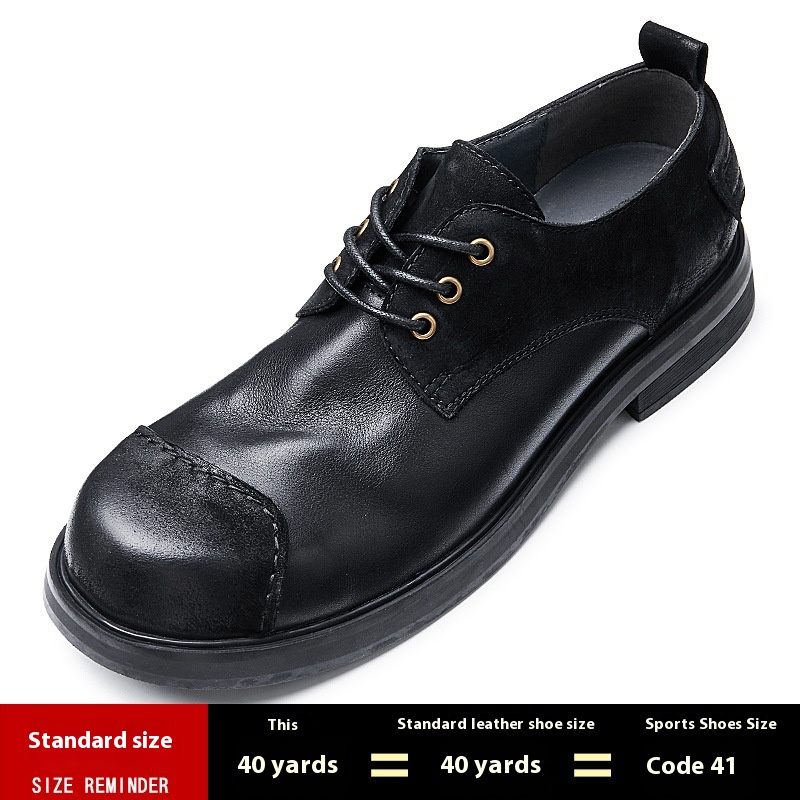Autumn British Style Handmade Genuine Leather Men's Shoes foto 2