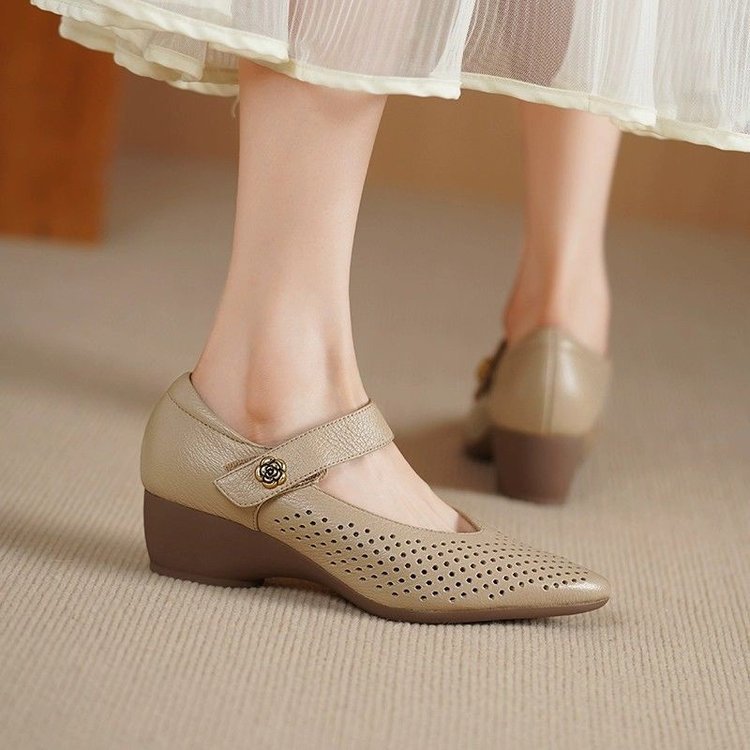 Summer New Retro Breathable Pointed Fashion High Heels For Women foto 4