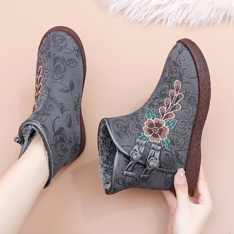 Women's Ethnic-style Cotton Boots With Fleece Lining foto 2