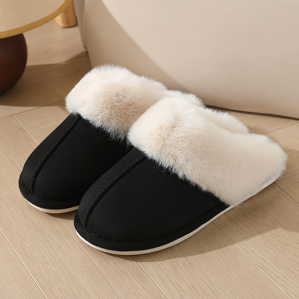Large-sized Cotton Slippers For Women Autumn And Winter Couple's Style foto 5