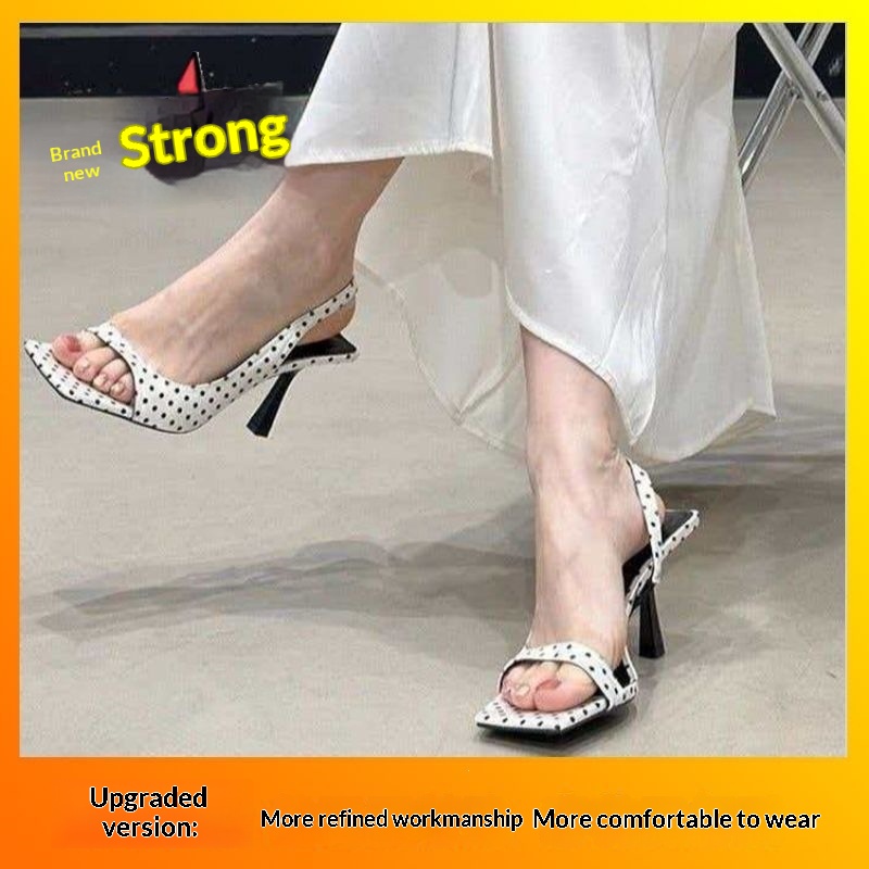 French-style Stiletto Black Square-toe High Heels For Women foto 3