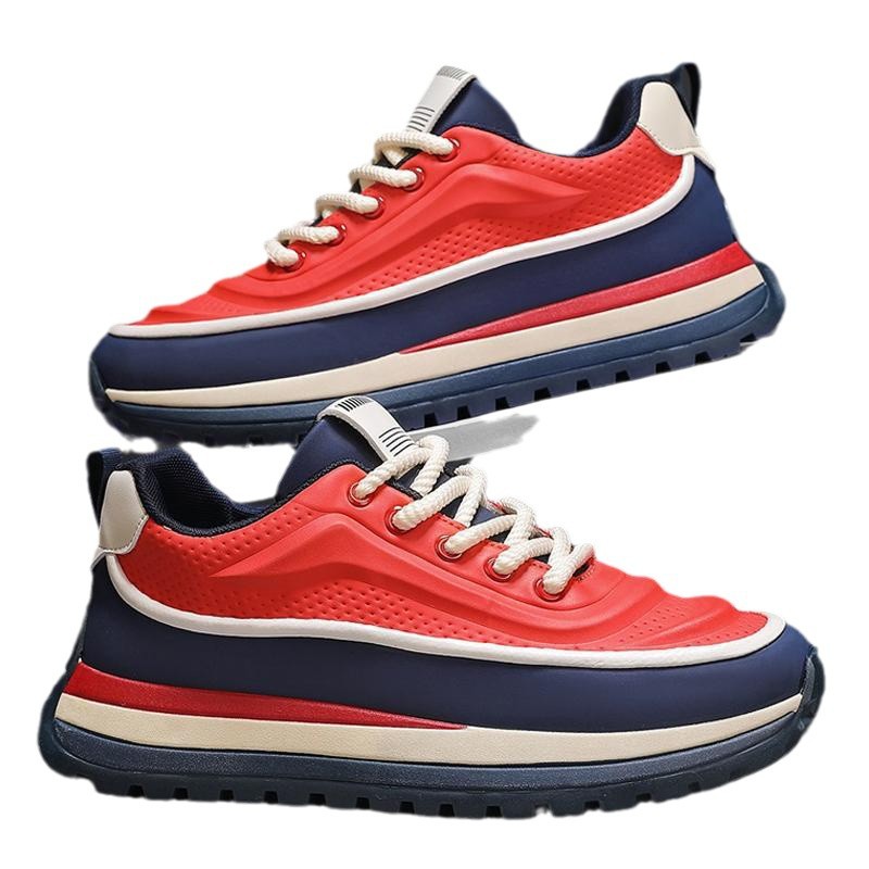 Men's Leather Platform Dad Shoes Lightweight Comfort Trend foto 2