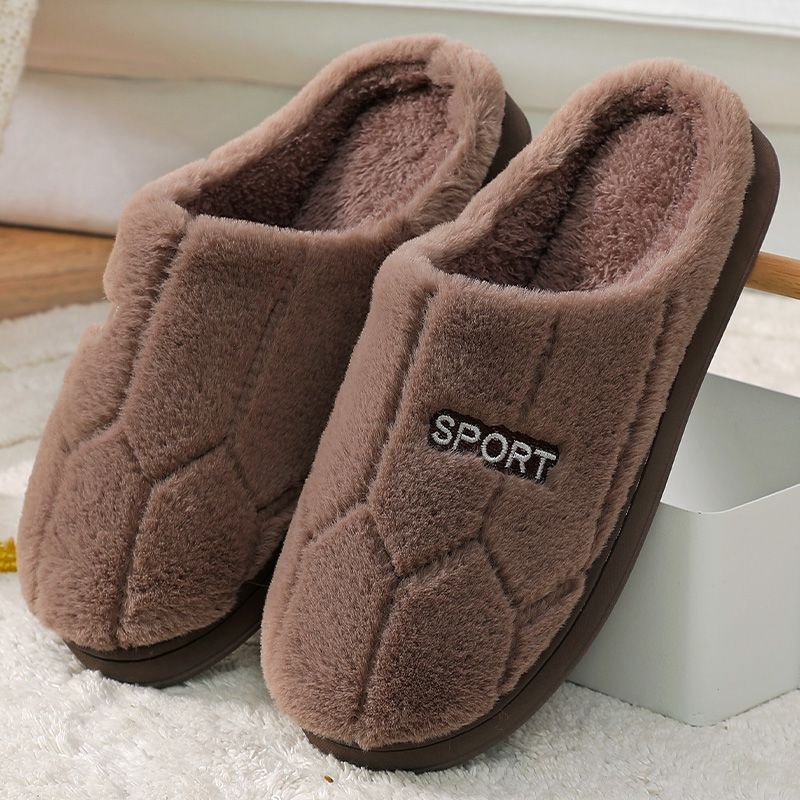 Indoor Couple Thick Bottom And Warm Keeping Confinement Non-slip Plus Velvet Slippers foto 3