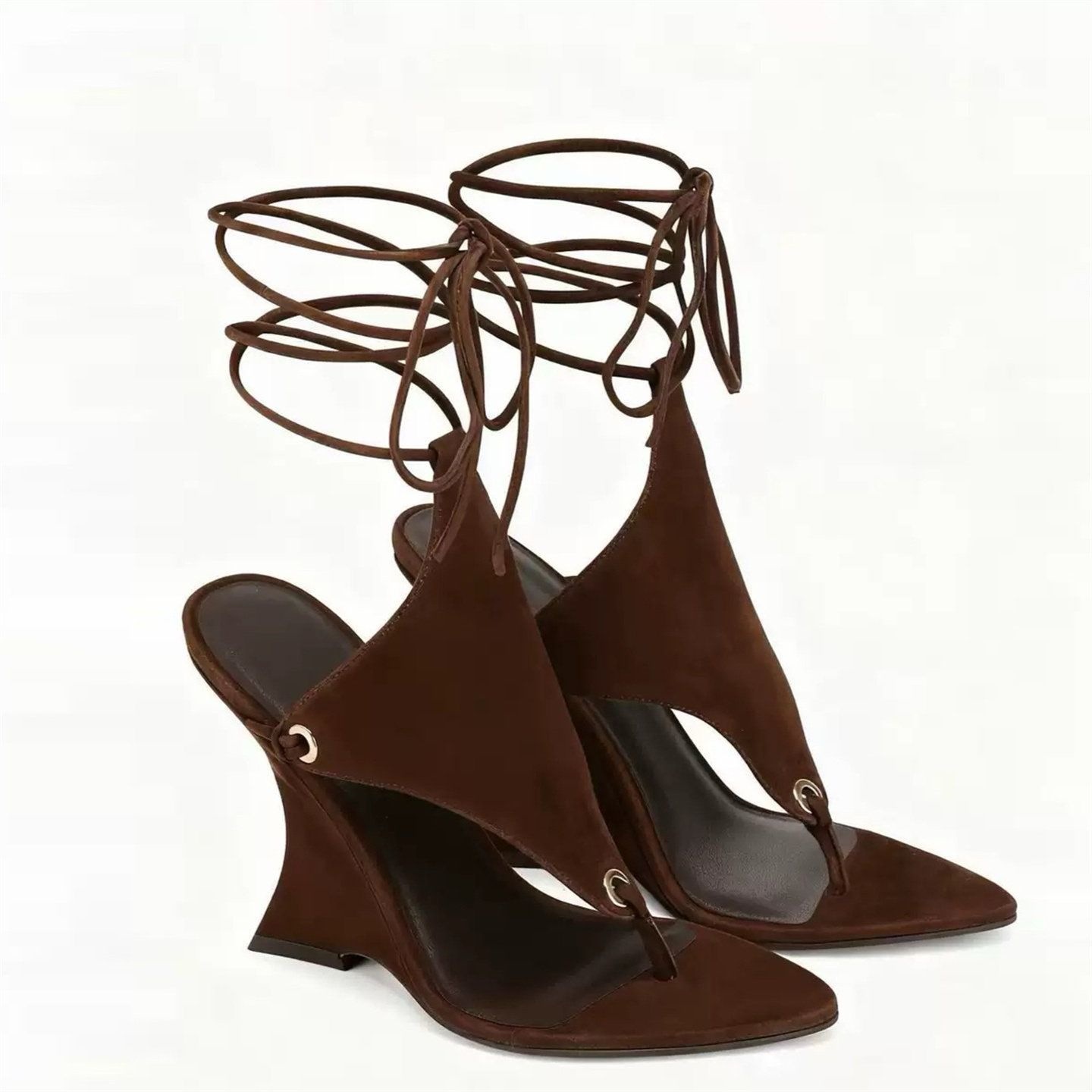 Fashionable Wedge-Heel Strappy Roman Sandals For Women foto 5