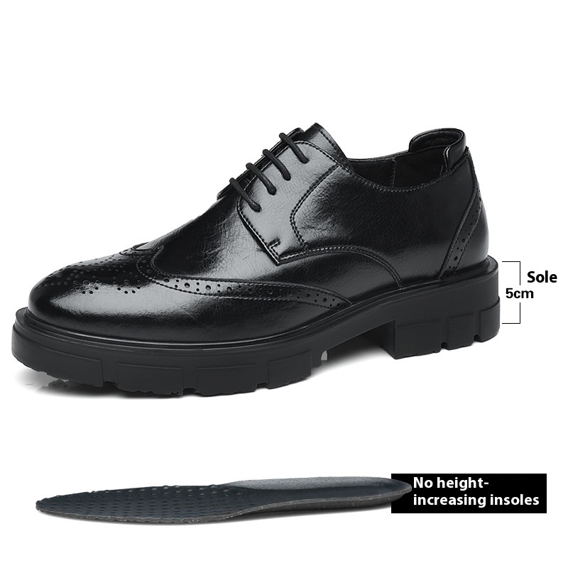 Men's Cowhide Business Suit Casual Elevator Shoes foto 2