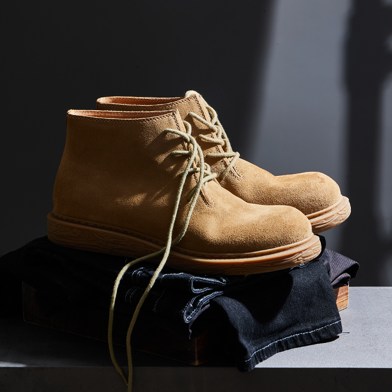 Imported Waterproof Suede Cowhide Desert Boots Men's Outdoor Worker foto 3
