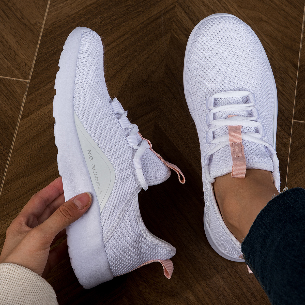 Spring New Women's Flying Woven Breathable Sports Fitness Light Casual Shoes foto 5
