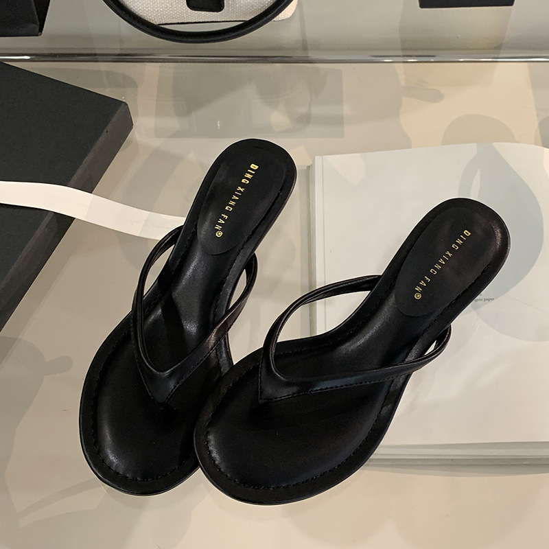 Flip-Flops Fashionable All-match Round Toe Stiletto Sandals Summer Open Toed Women's Shoes foto 4