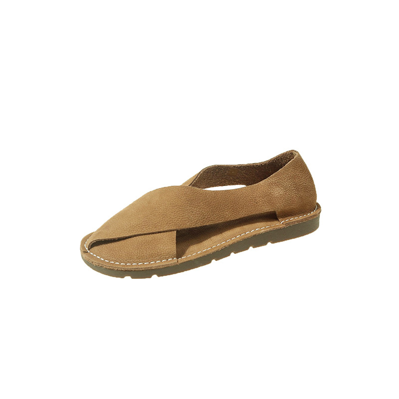 Womens Round-toe Slip-on Roman Fisherman Sandals foto 4