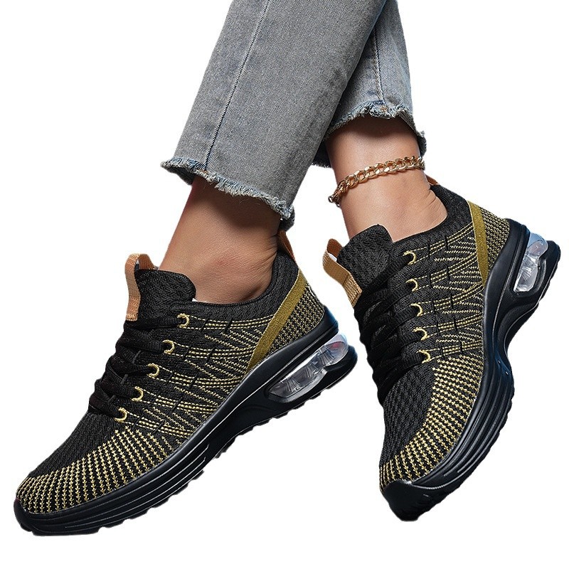 Plus Size Women's Breathable Shoes Flat Fashionable Flyknit foto 3