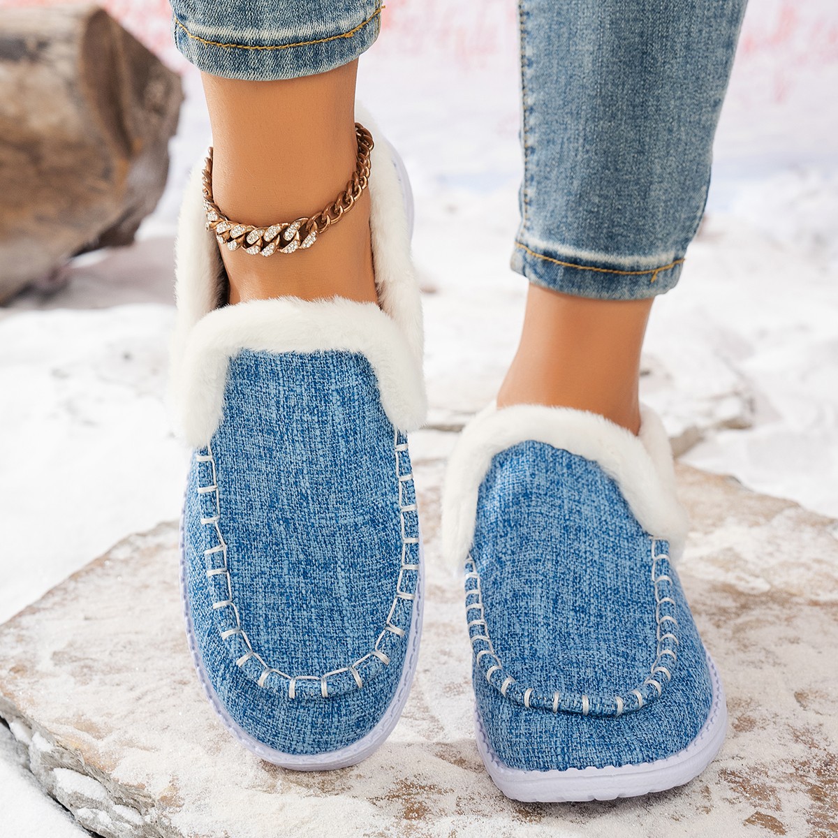 Thickened Indoor Leisure Home Warm Top Snow Boots foto 3