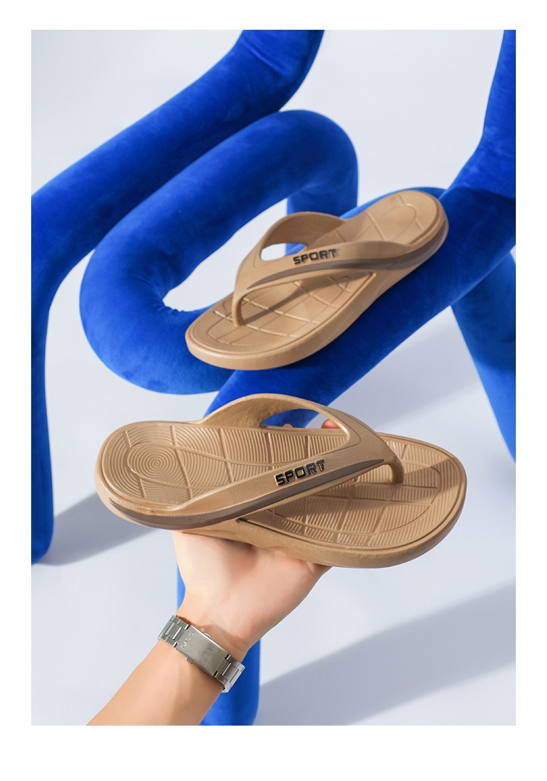Stylish Bottom Casual Sandals Men's Plus Size Beach Seaside Flip-flops foto 3