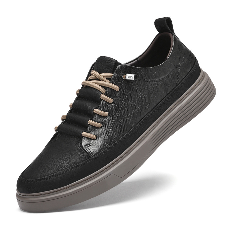 Men's Plus Size Leather Sneakers No-tie Casual foto 2
