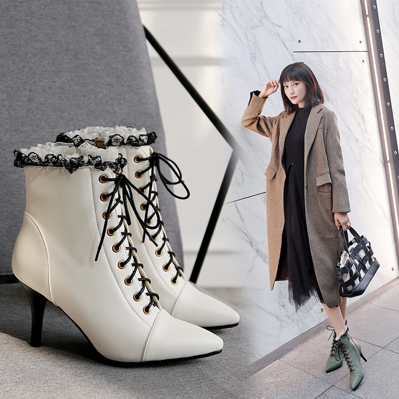 European And American Autumn And Winter Pointed-toe Stiletto Women's Martin Boots foto 3