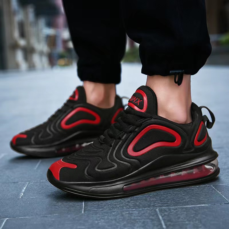 Casual Air Cushion Black Shoes Men Outdoor Breathable Lace-up Sneakers Running Sports Shoes foto 3