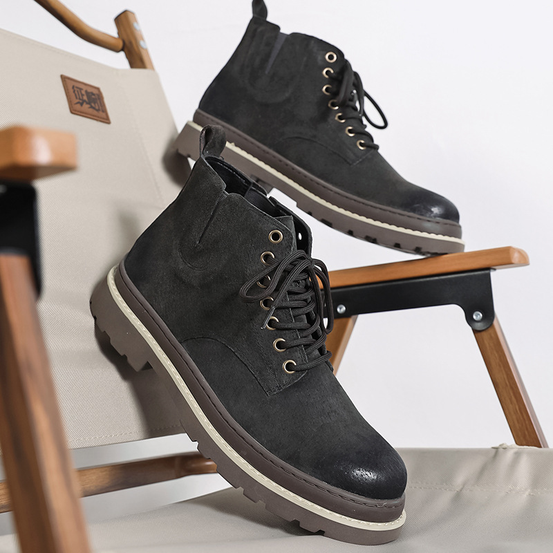 Mid-Top Round Head Suede Tide Increased By Frosted Martin Boots foto 3
