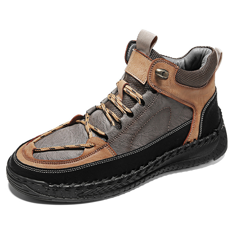 High-end Leather Martin Boots Men's Versatile High-top Shoes foto 3
