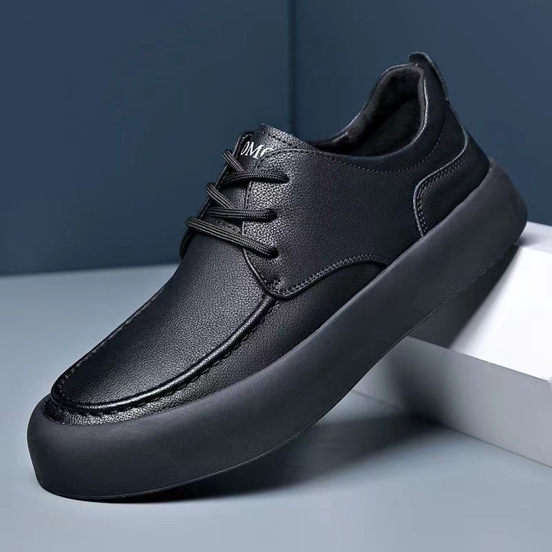 Casual Shoes Fashion Lace-up Shoes Lightweight Platform Leather Breathable Leather Shoes foto 4