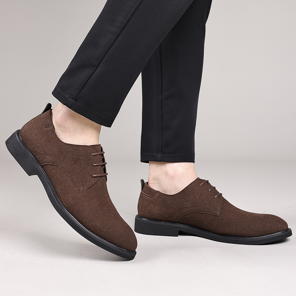 Fashion British Suede Leather Work Shoes Men foto 3