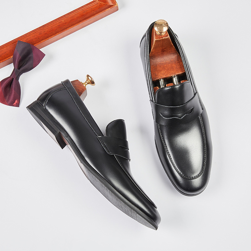Men's Leather Summer British Style Simple Business Leather Shoes foto 4