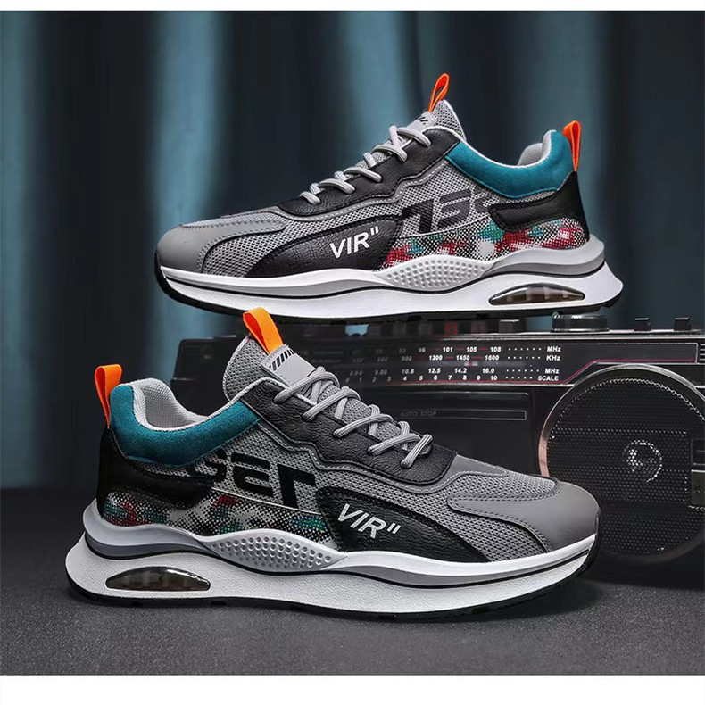 Air Cushion Mesh Sneakers Personalized Fashion Lace Up Sports Shoes Men Casual Versatile Breathable Walking Running Shoes foto 2