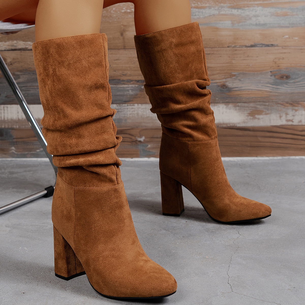 New European And American High Heel Slip-on Fashion Women's Boots foto 4